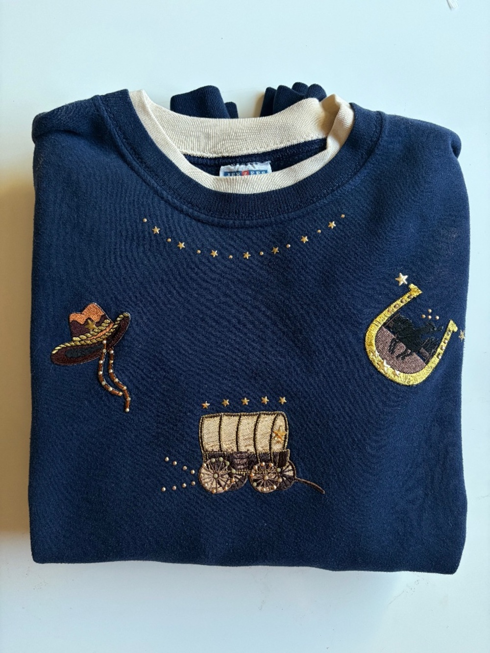 Vintage Western Embroidered Collared Pullover Sweater